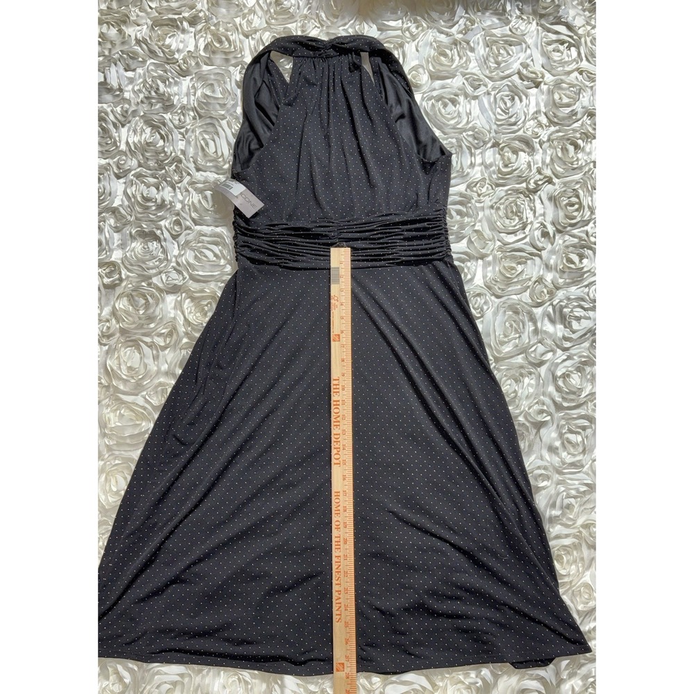 NWT Evan Picone Dress Black with Gold Studs. Calf Length Size 14 - Picture 2 of 5